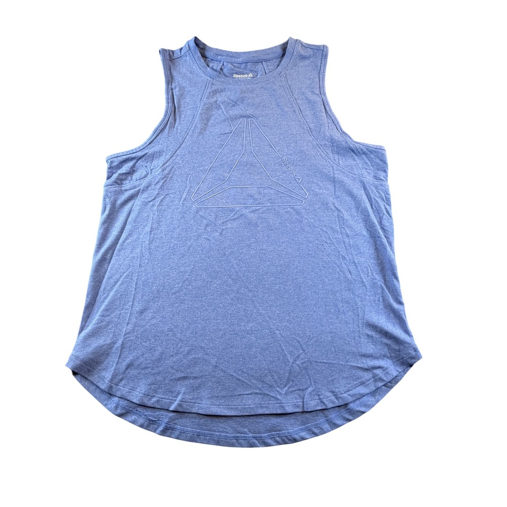 Reebok Womens Delta Logo Training Tank Top Blue Heather XS RN 117927